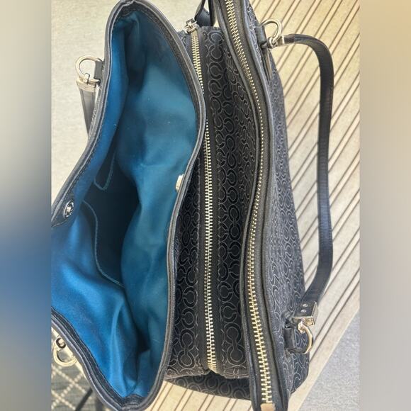 Coach Madison Maggie Op Art Logo Bag with Leather Details and Silver Hardware - Picture 7 of 8